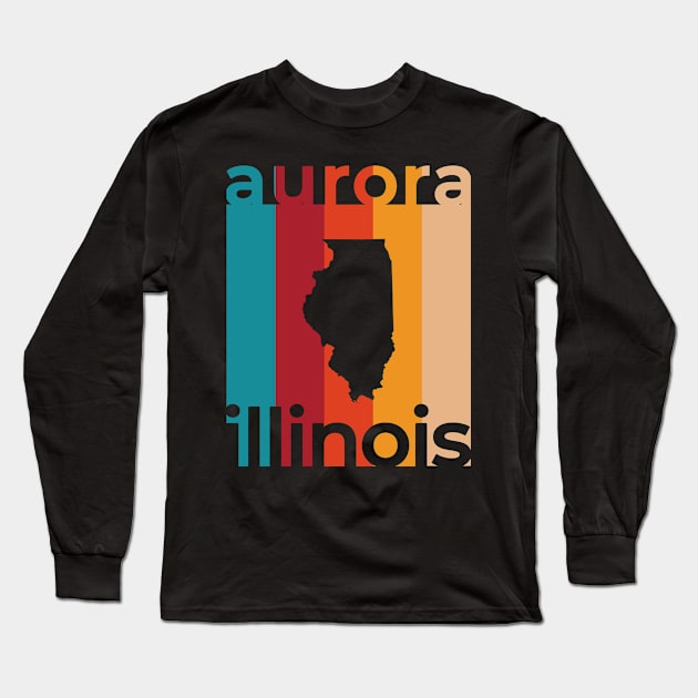 Aurora Illinois Retro Long Sleeve T-Shirt by easytees